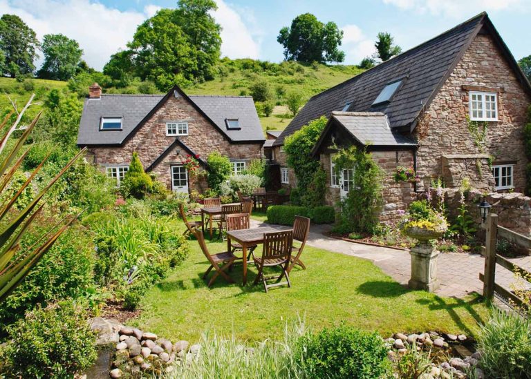 Garden view of Tudor Farmhouse
