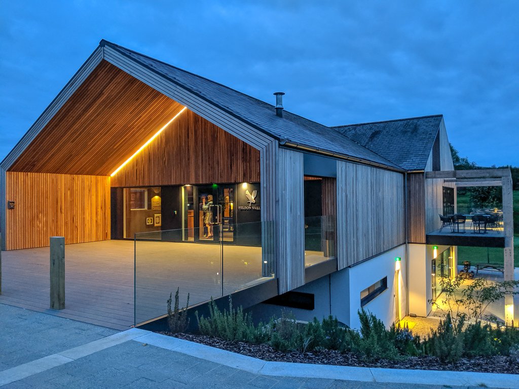 Feldon Valley main building on a summer evening
