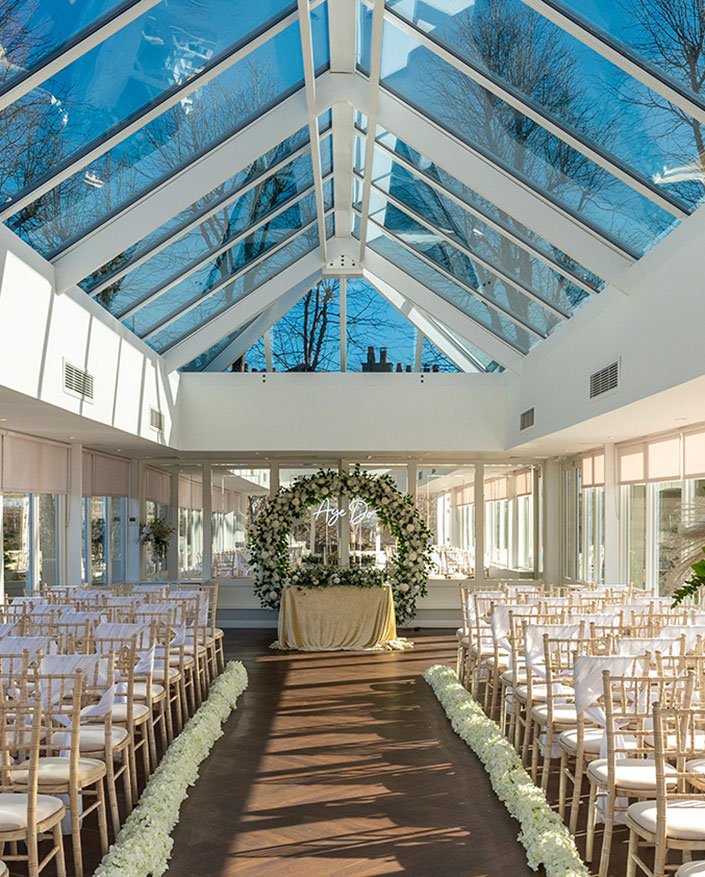 Conservatory set for a wedding at Sherbrooke Castle