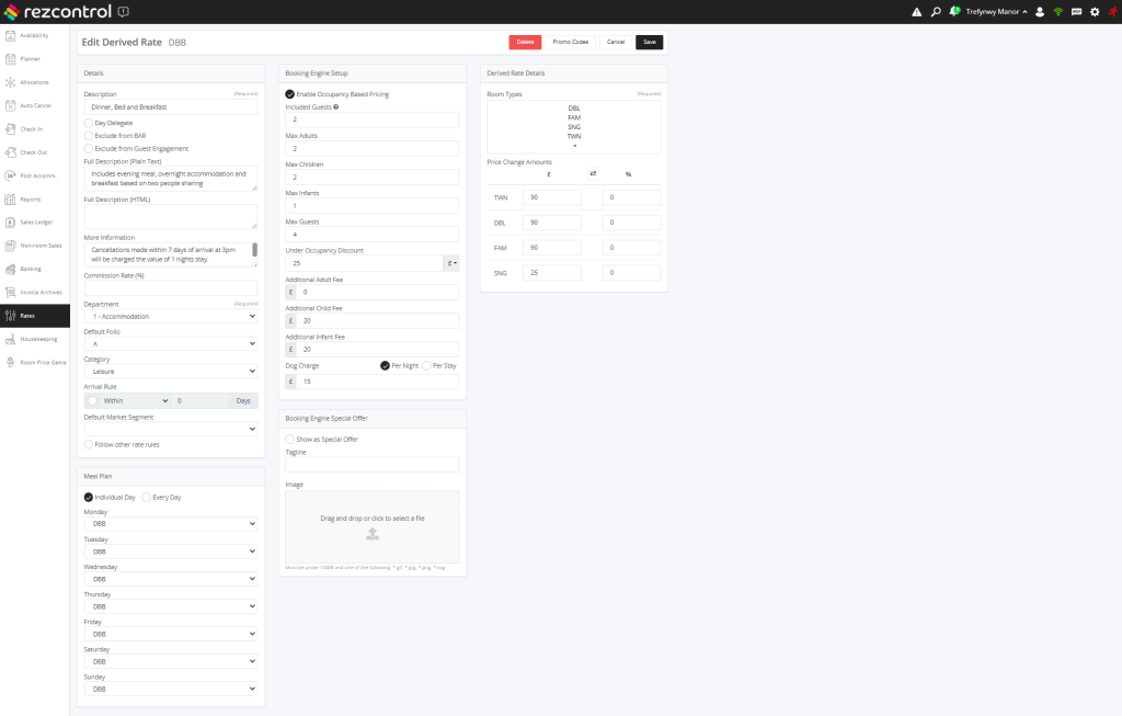 Derived rates screenshot in Rezcontrol