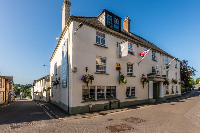 View of the White Hart from the town square