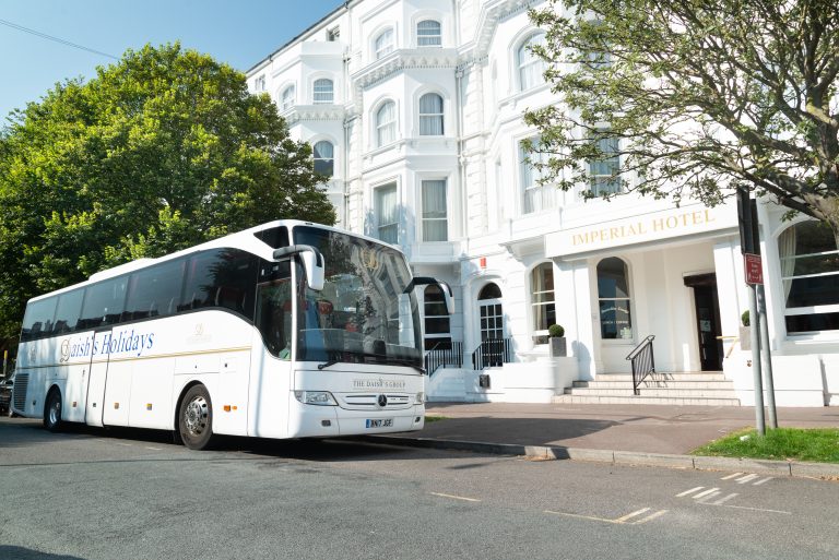 Imperial Hotel front with Daish's coach at the entrance